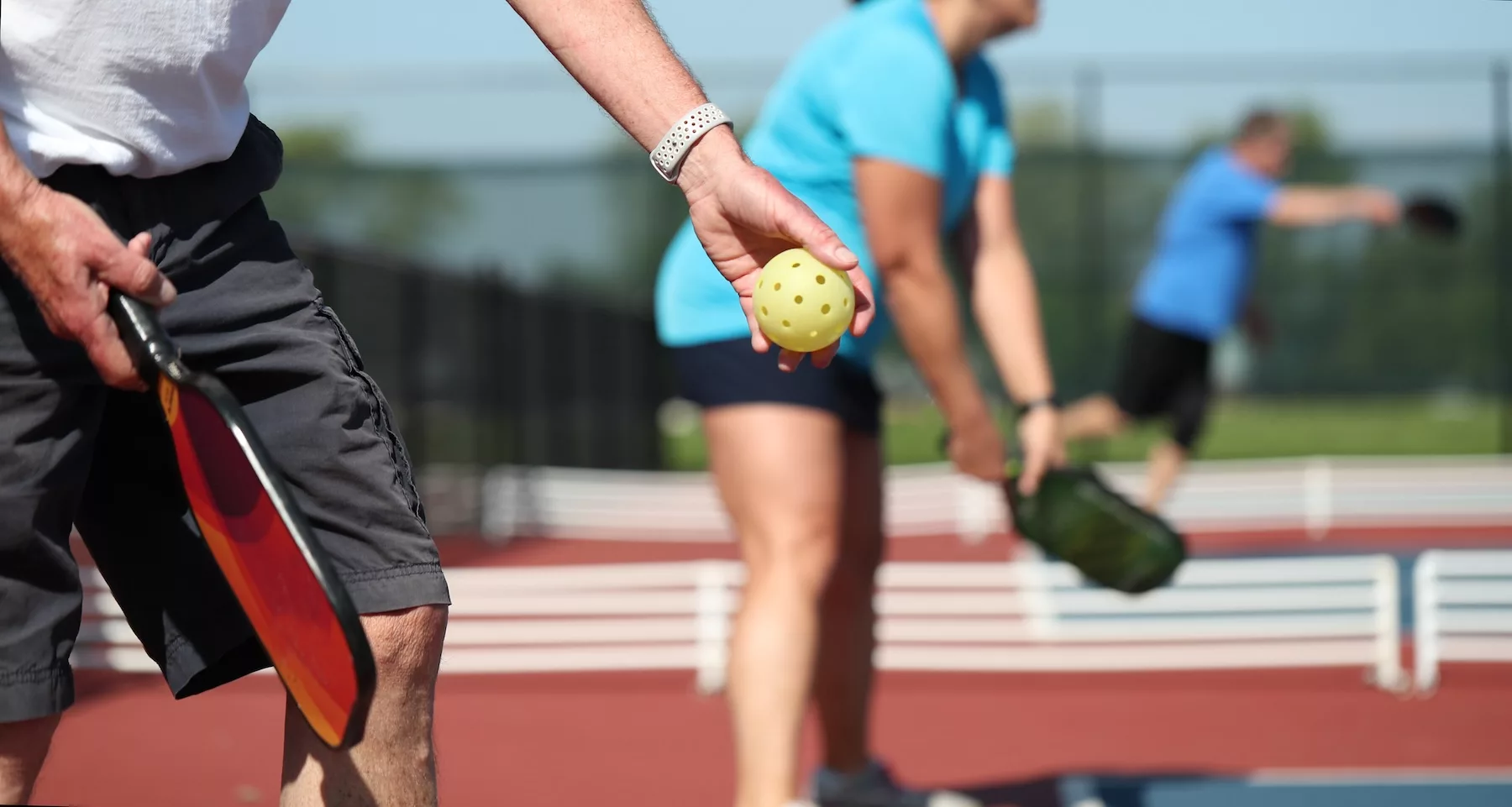 Pickleball is played outdoors